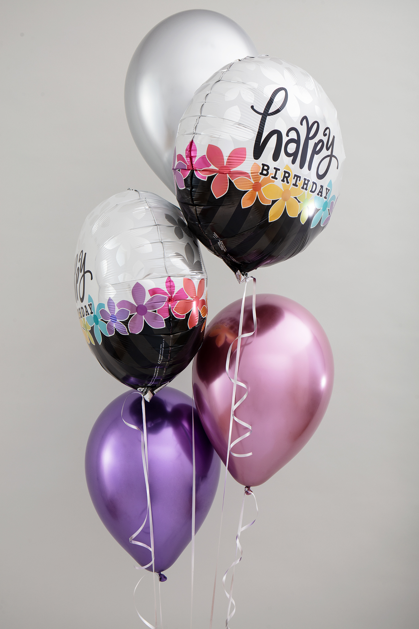 Bouquet aus 3x Latexballons und 2x bedruckte Folienballons
