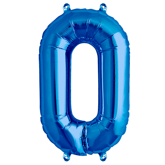 Zahlenballon Blau  S - 0