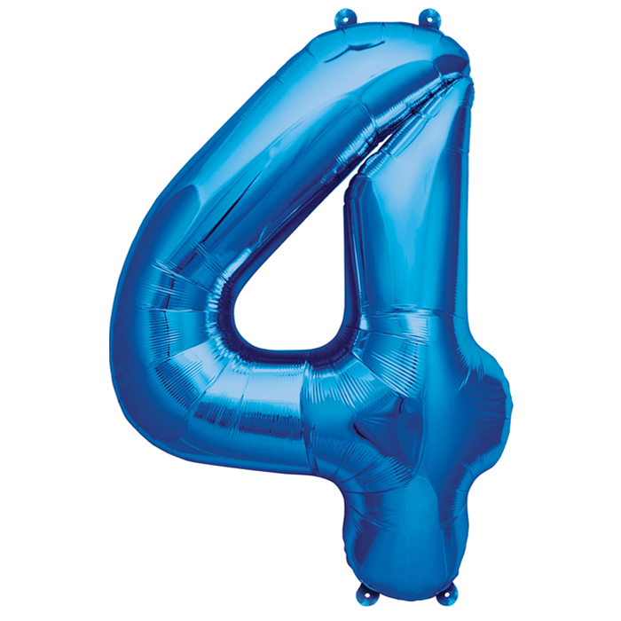 Zahlenballon Blau S - 4