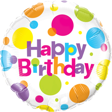 Folienballon Big Polka Dots Happy Birthday - 63952