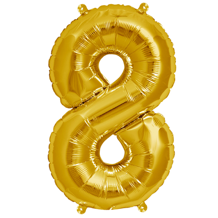 Zahlenballon Gold  XL - 8