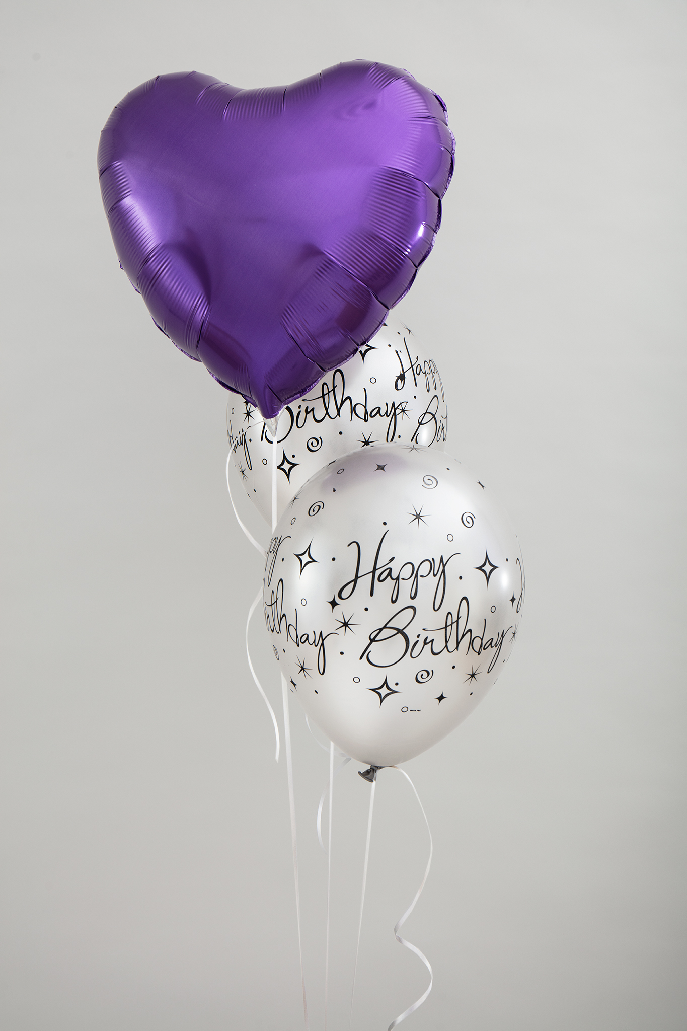 Bouquet aus 2x Latexballon und 1x einfarbiger Folienballon
