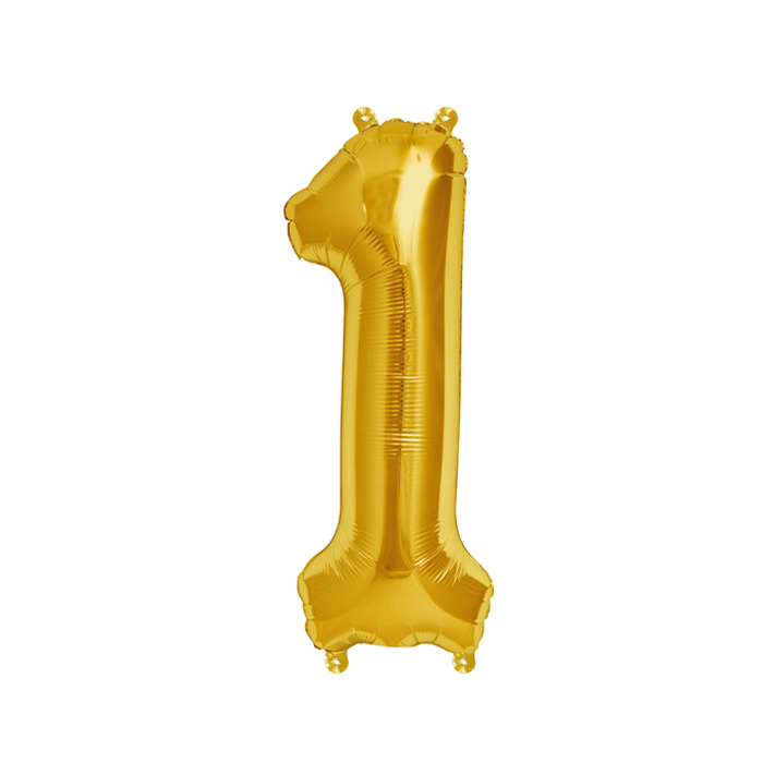 Zahlenballon Gold S - 1