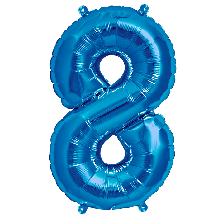Zahlenballon Blau  S - 8