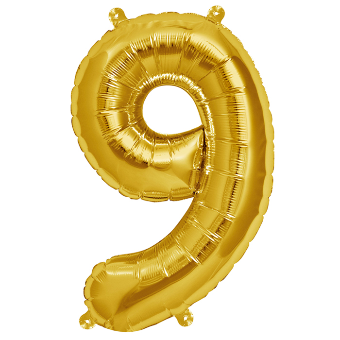 Zahlenballon Gold  XL - 9